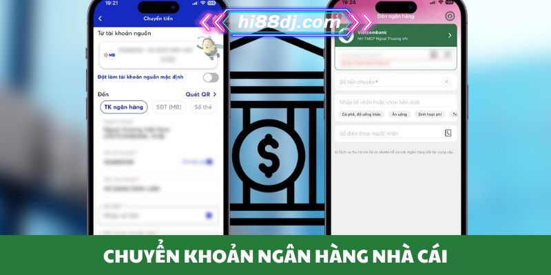 Thành viên nạp tiền Hi88 bằng tài khoản ngân hàng